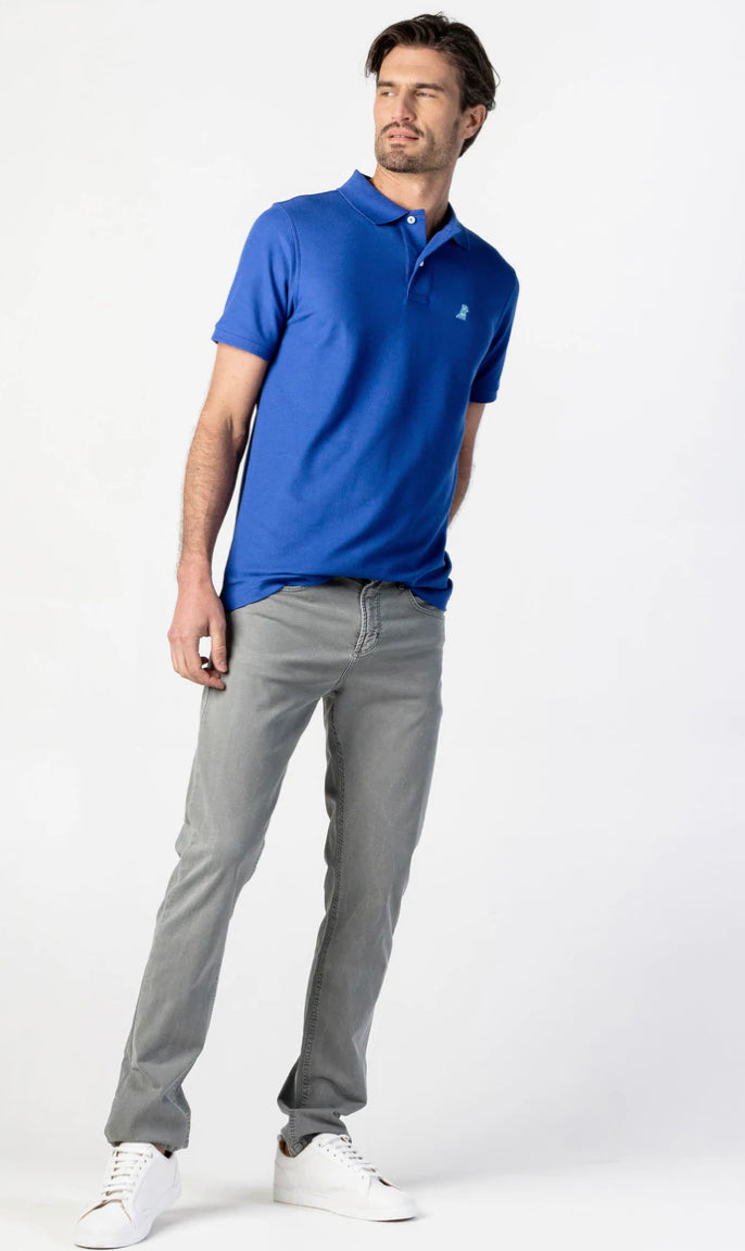JAMES BARK Men's True Blue Regular Fit Polo Shirt - Blue Bark