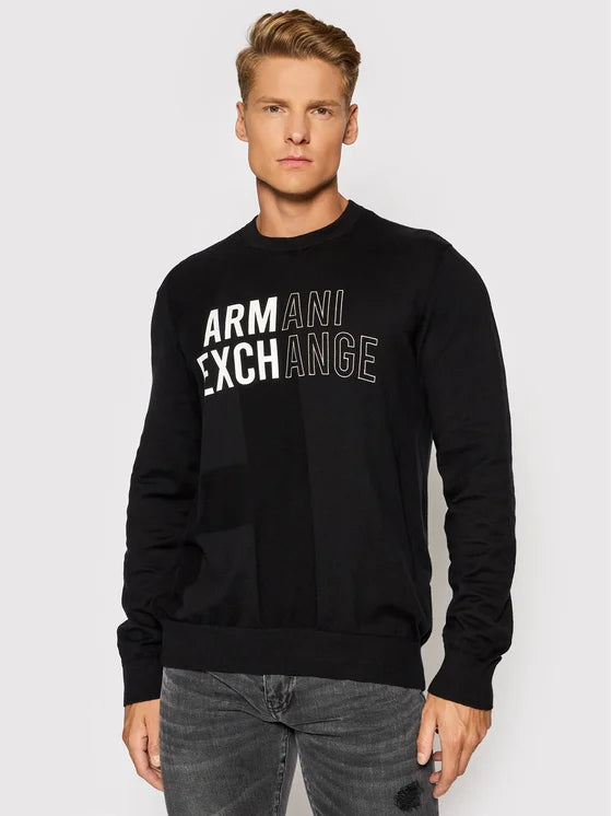 ARMANI EXCHANGE DOUBLE JERSEY SWEATSHIRT Black