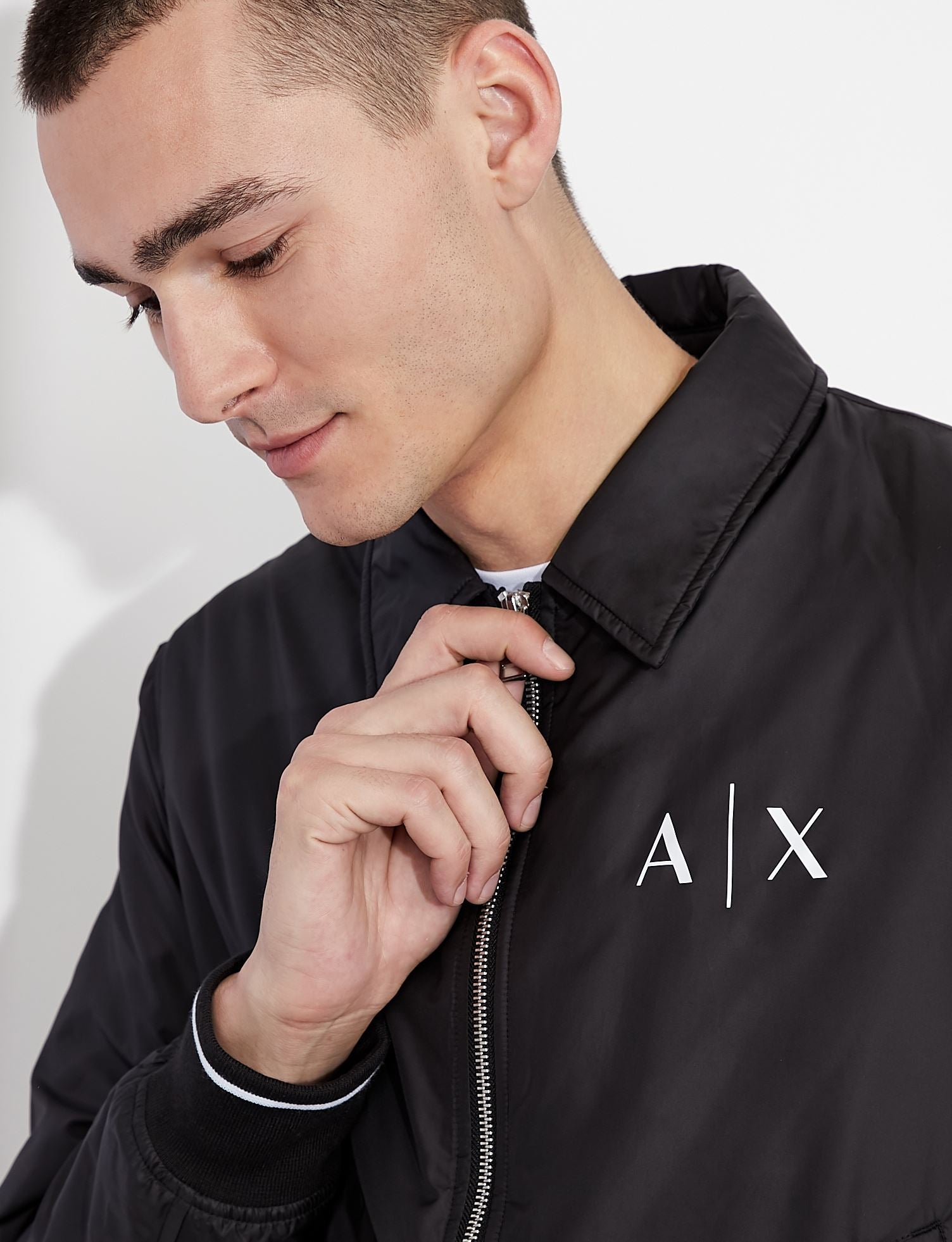 Armani exchange RECYCLED NYLON NEVER TOO LOUD JACKET BLACK