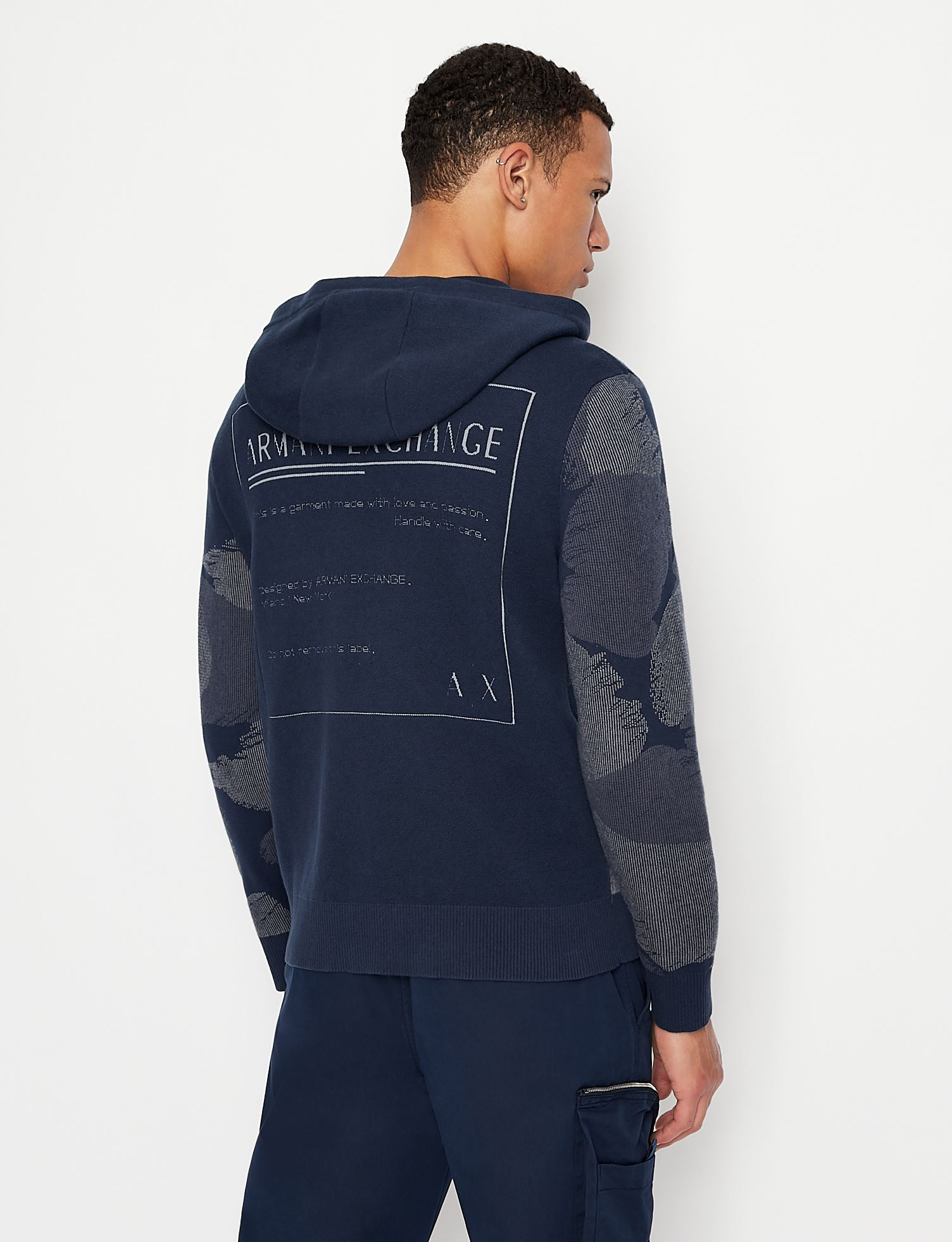 Armani Exchange Navy Zipper Hoodie