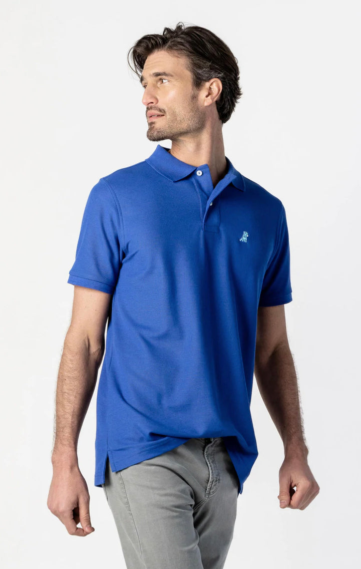 JAMES BARK Men's True Blue Regular Fit Polo Shirt - Blue Bark