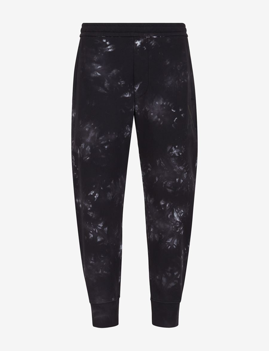 armani exchange TIE DYE COTTON JERSEY FLEECE SWEATPANTS