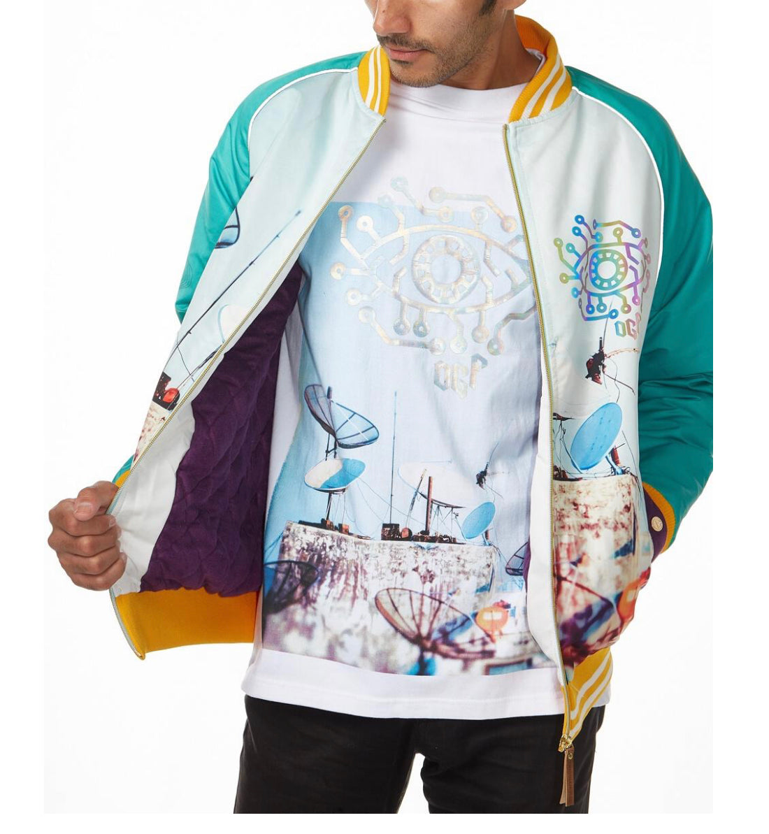 ORIGINAL FABLES WATCH ME SATIN JACKET (JK294-SW) SKY WHITE