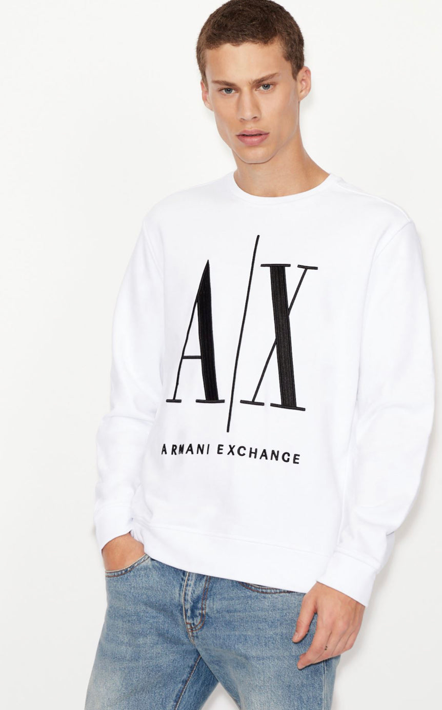 ARMANI EXCHANGE ARMANI EXCHANGE ICON LOGO SWEATSHIRT White