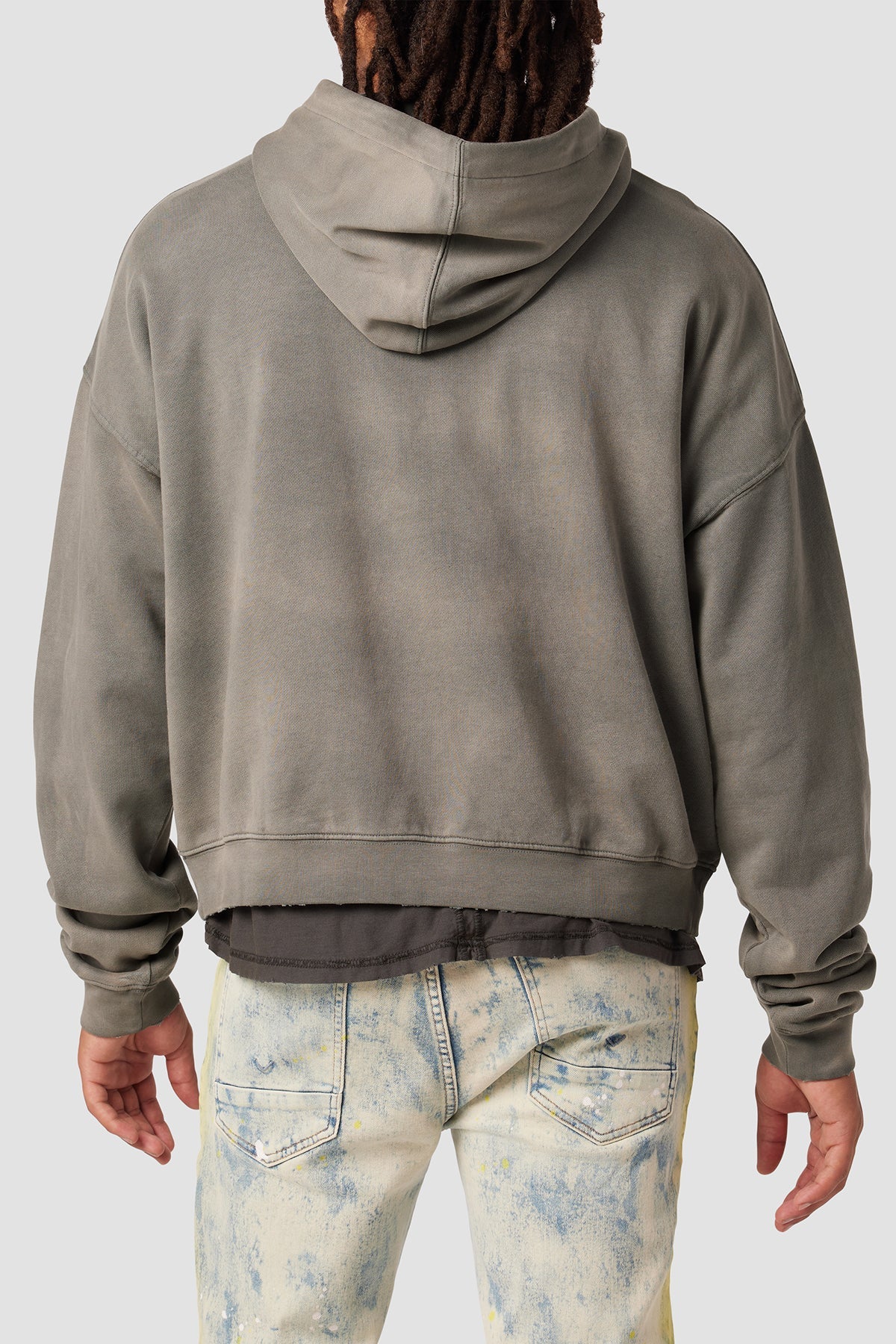 HUDSON Denim Crop Hoodie storm gray storm