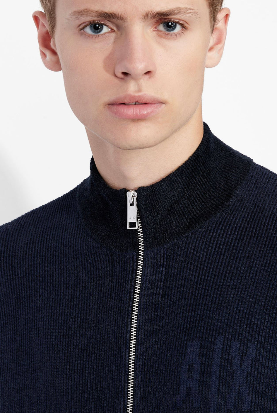 ARMANI EXCHANGE COTTON VISCOSE BLEND CARDIGAN (Navy/BLUE)