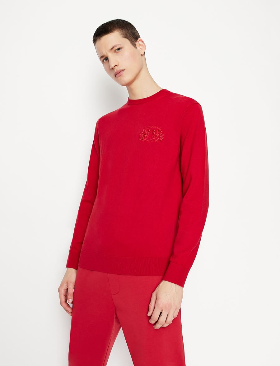 ARMANI EXCHANGE CREW-NECK SWEATSHIRT (RED)