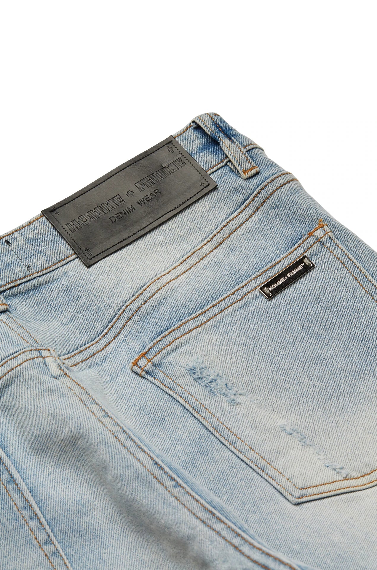 HOMME FEMME LETTERMAN DENIM BLUE WITH YELLOW