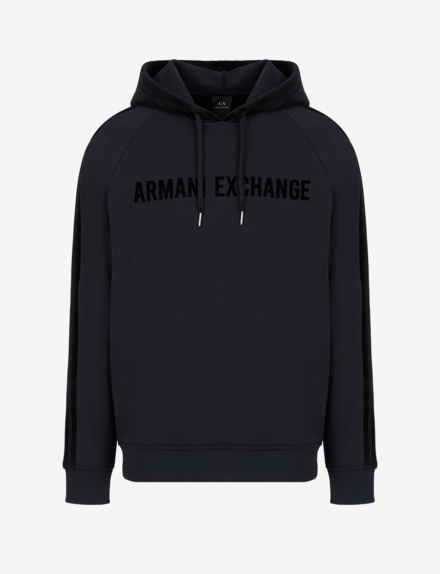 armani exchange HOODED VELOUR SWEATSHIRT