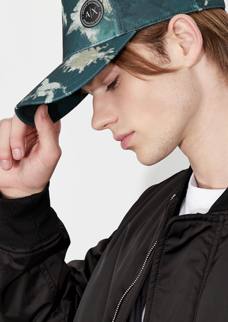 ARMANI EXCHANGE CAMOUFLAGE BASEBALL CAP (GREEN)
