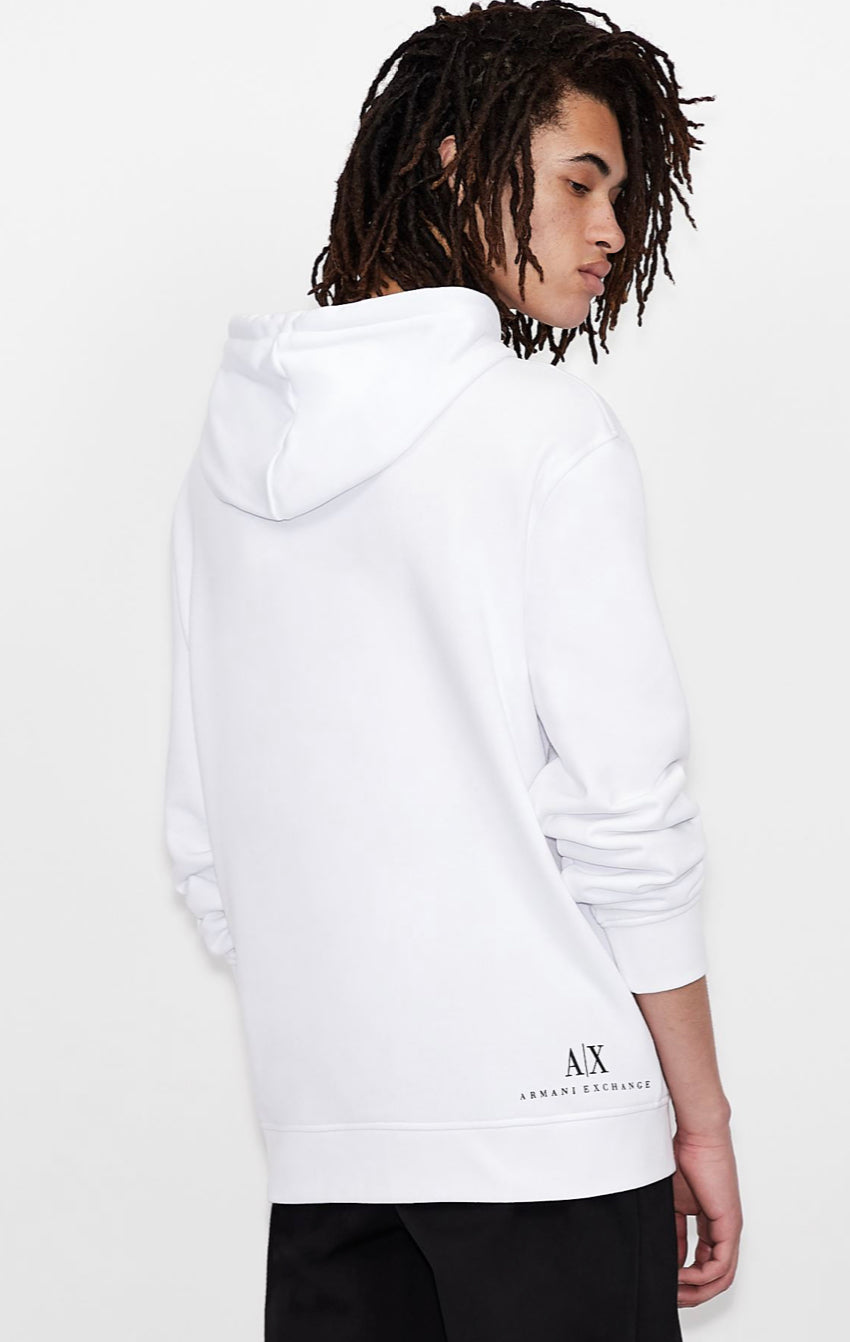 ARMANI EXCHANGE 30TH ANNIVERSARY HOODED SWEATSHIRT WHITE
