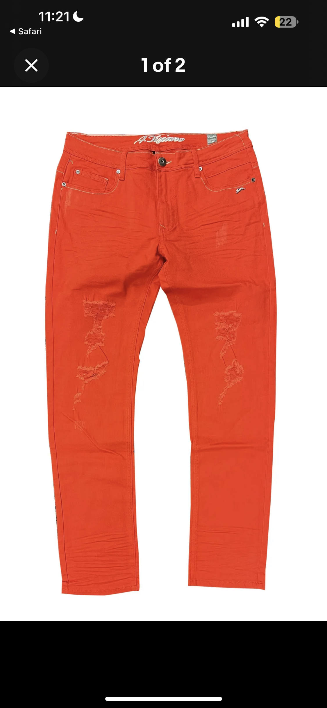 ATIZIANO BLEACHED & STAINED TWILL JEAN 13ATC1008 (ORANGE)