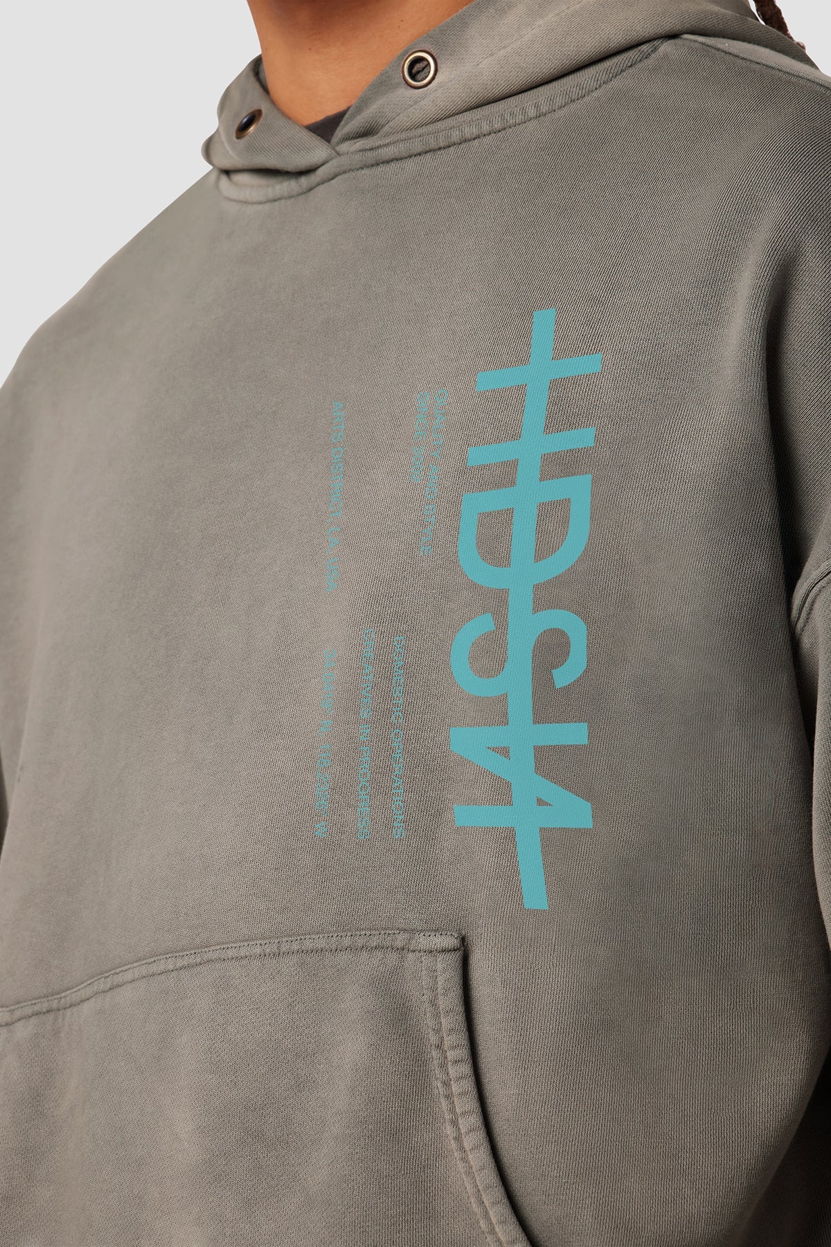 HUDSON Denim Crop Hoodie storm gray storm