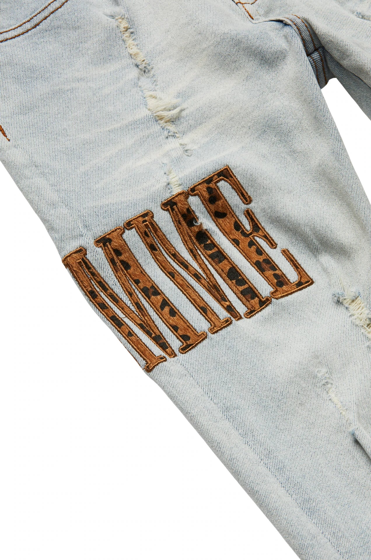 HOMME FEMME LETTERMAN DENIM BLUE WITH CHEETAH