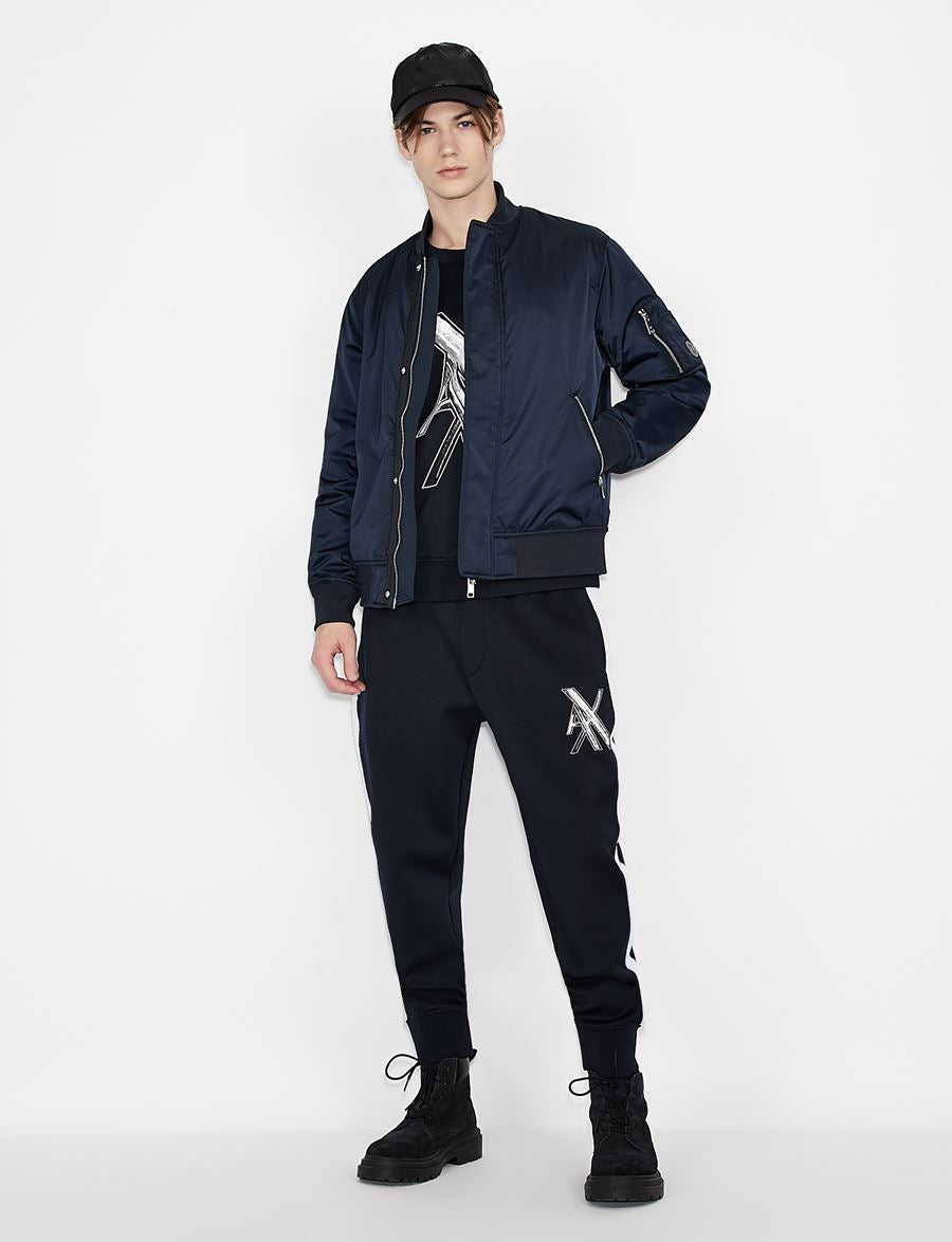 armani exchange OVERSIZED LOGO CREW NECK SWEATSHIRT