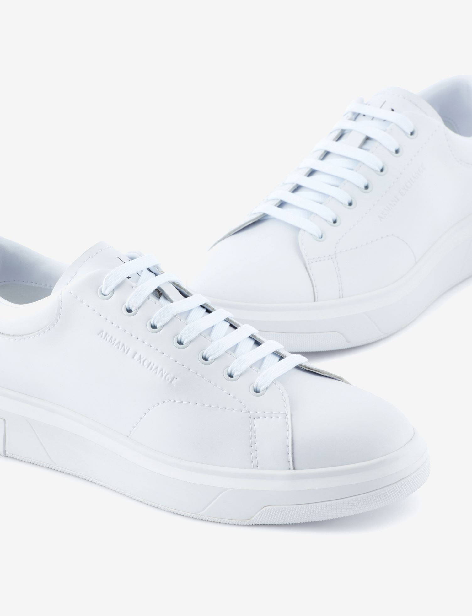 Armani Exchange all white low shoes