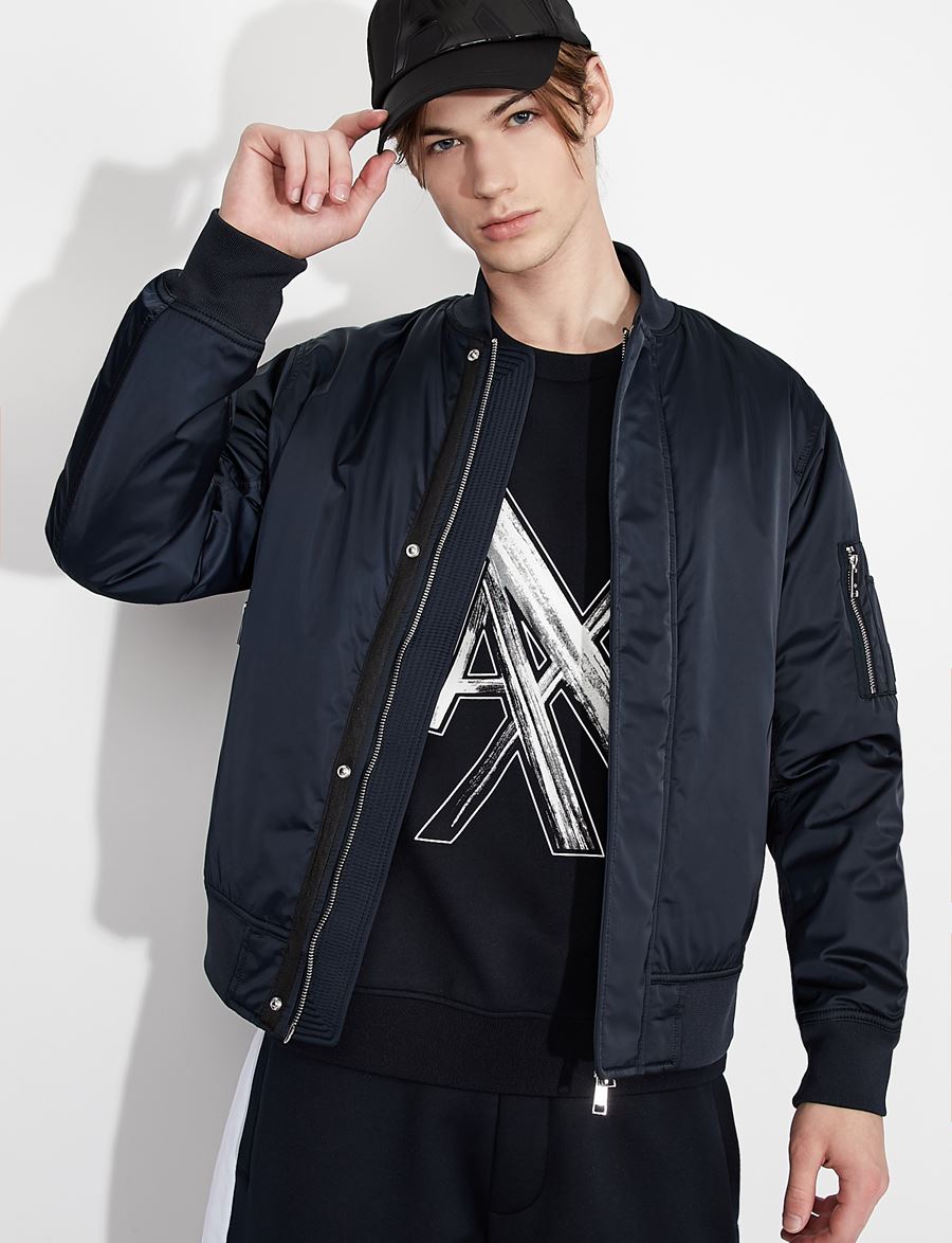 armani exchange OVERSIZED LOGO CREW NECK SWEATSHIRT