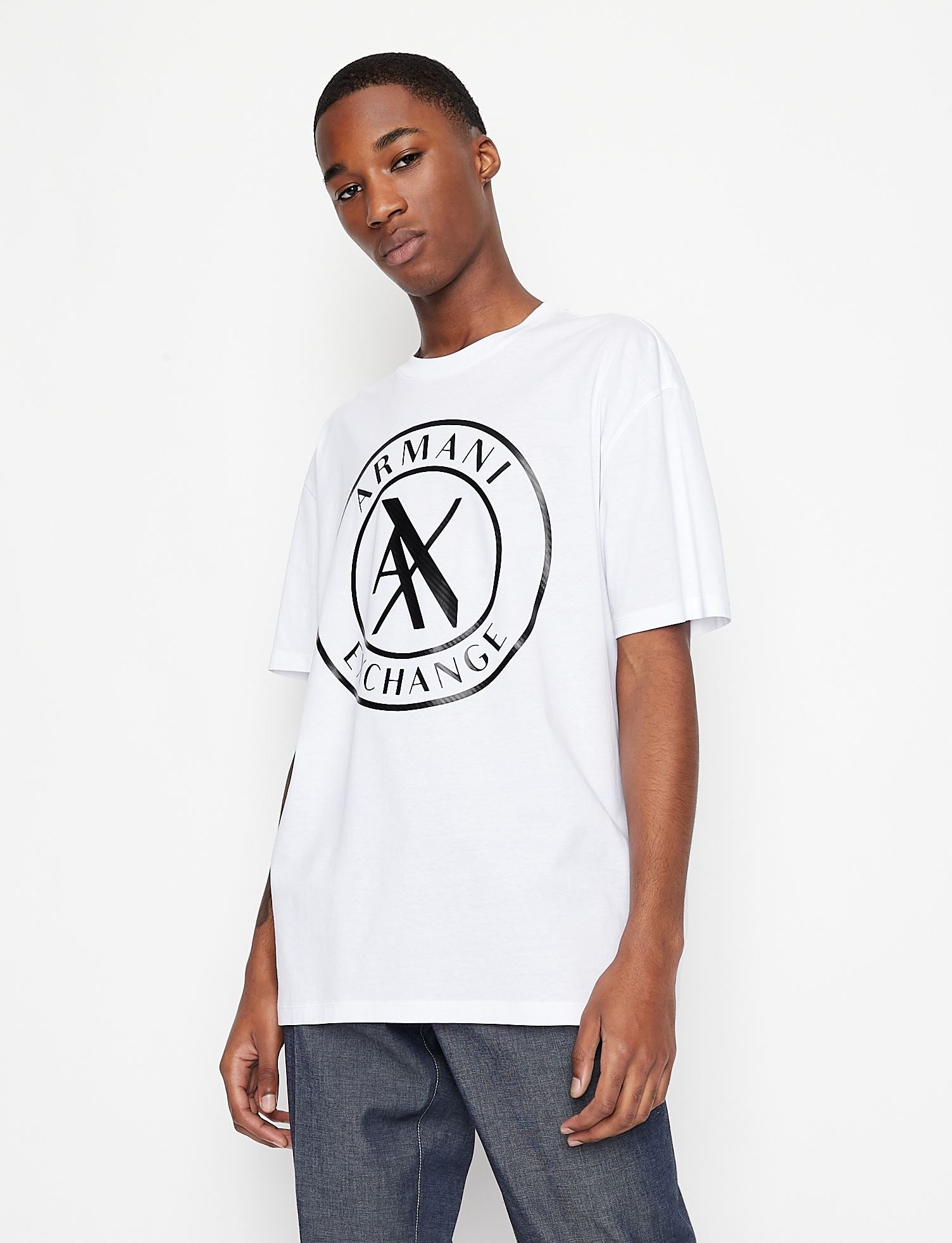 Armani Exchange MERCERIZED COTTON T-SHIRT White