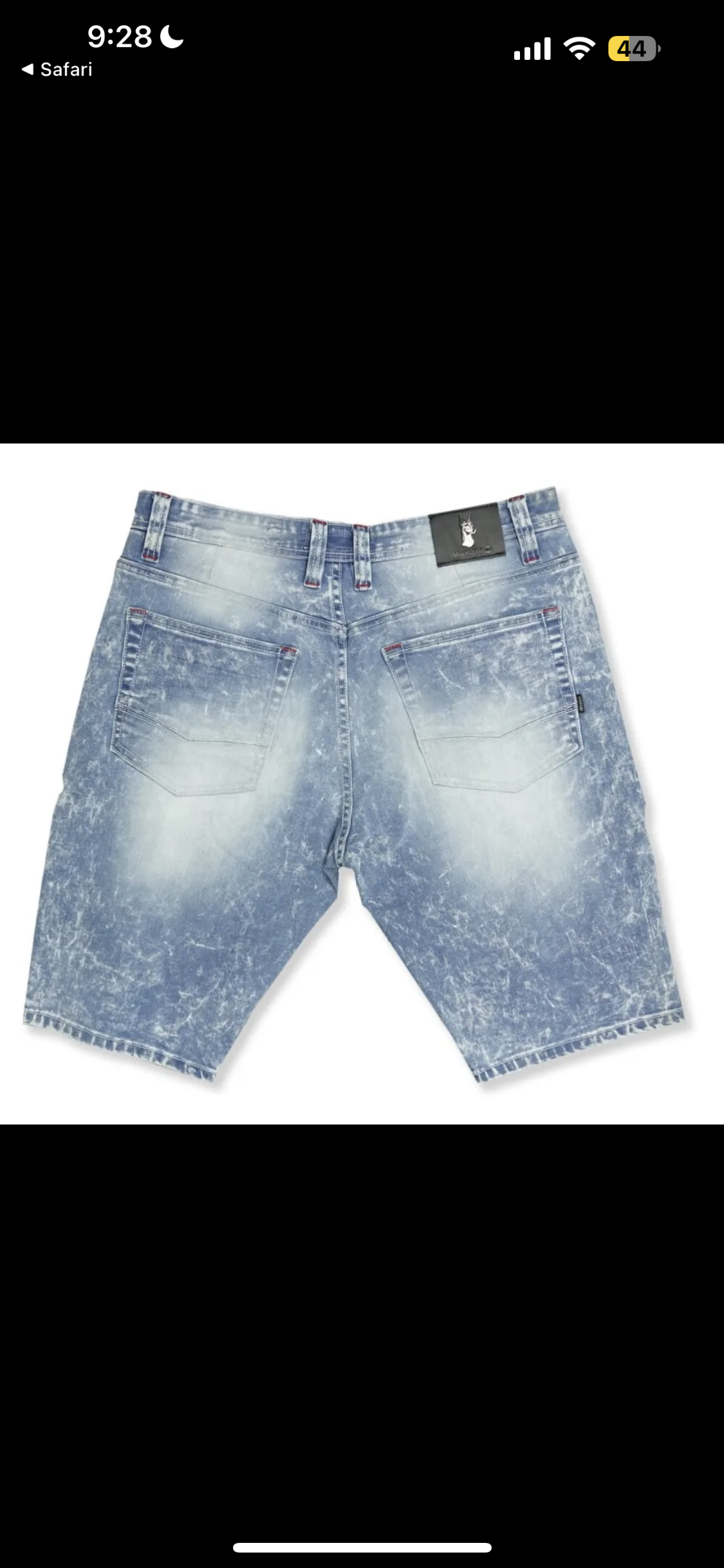 Makobi Light Wash Willard Biker Jean Shorts W/ Paint Splash