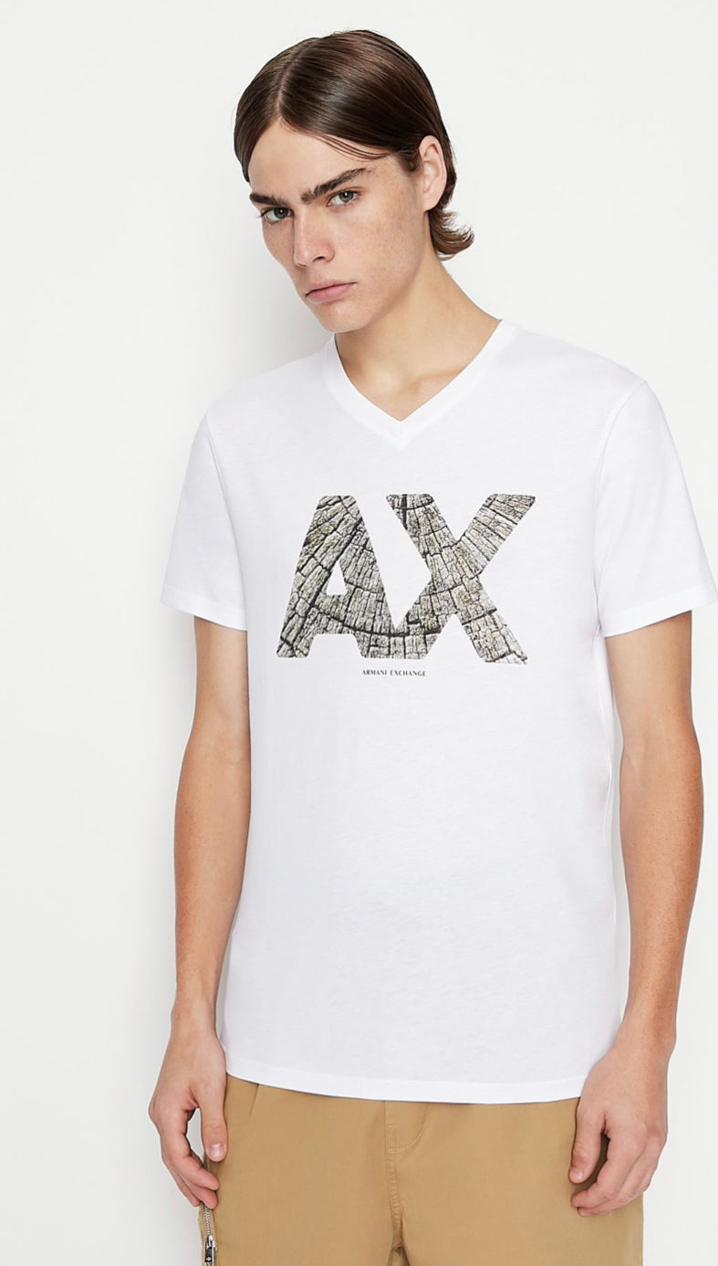 ARMANI EXCHANGE COTTON LOGO T-SHIRT (WHITE)