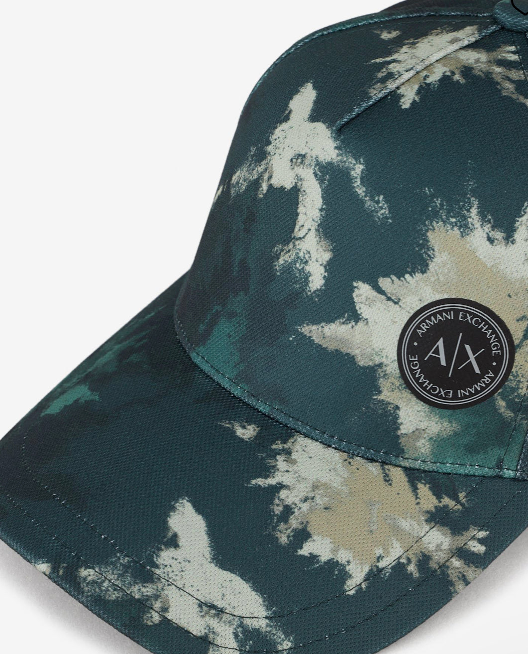 ARMANI EXCHANGE CAMOUFLAGE BASEBALL CAP (GREEN)