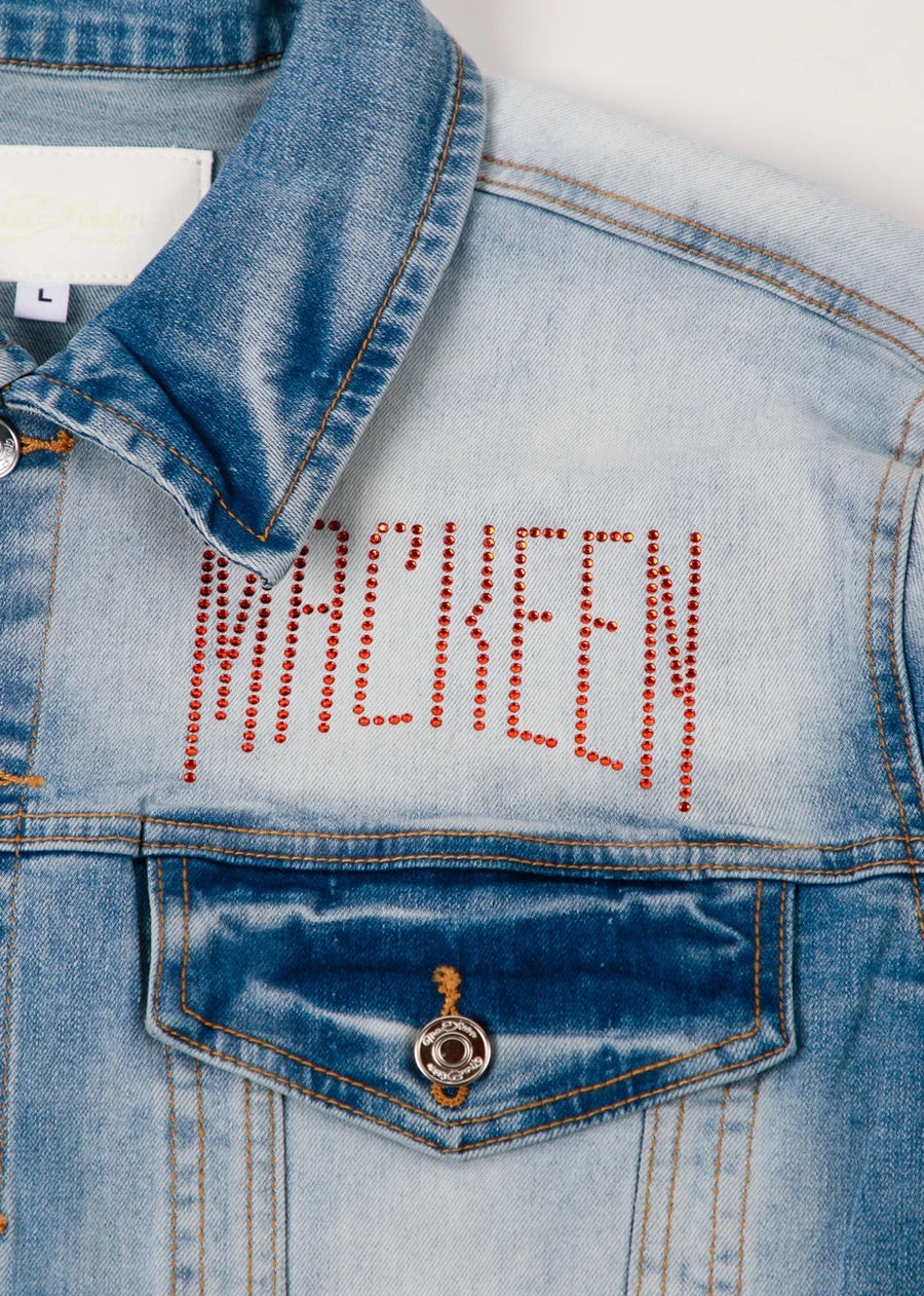 MACKEEN GUNNER CRYSTAL DENIM JACKET LIGHT