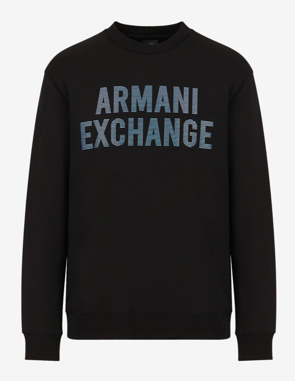ARMANI EXCHANGE IRIDESCENT LOGO CREW NECK SWEATSHIRT (BLACK)