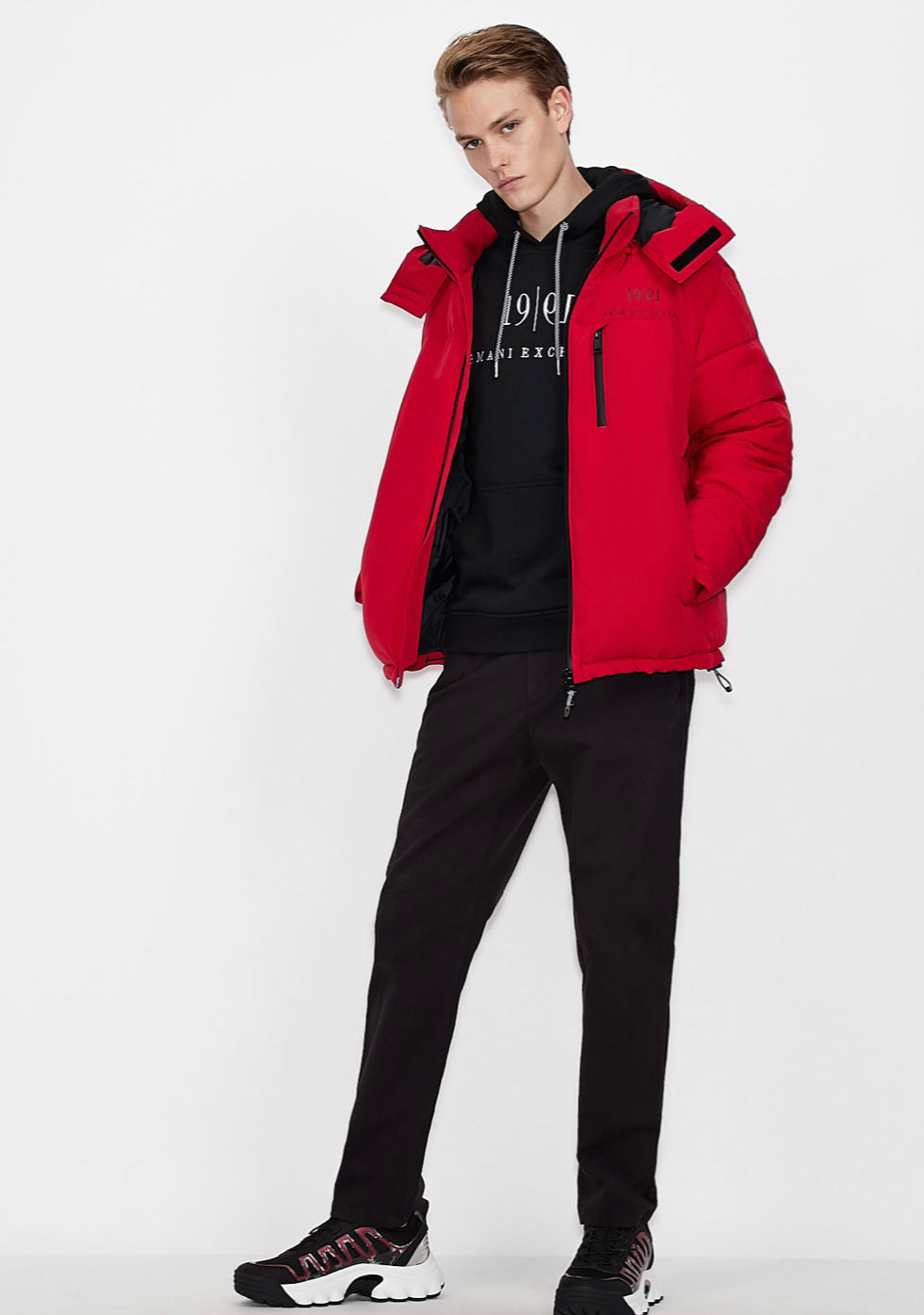 ARMANI EXCHANGE ARMANI EXCHANGE 30TH ANNIVERSARY PUFFER JACKET (RED)