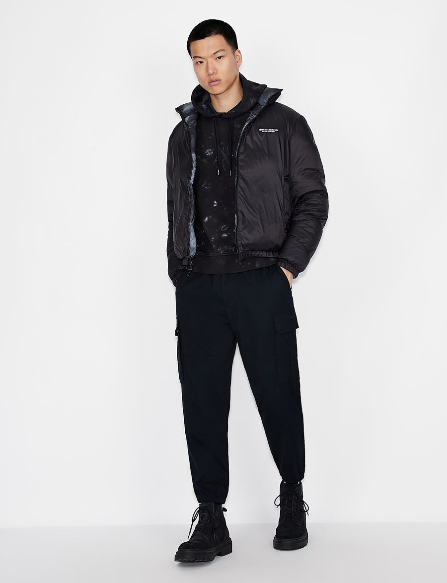 armani exchange HOODED COTTON TIE DYE SWEATSHIRT