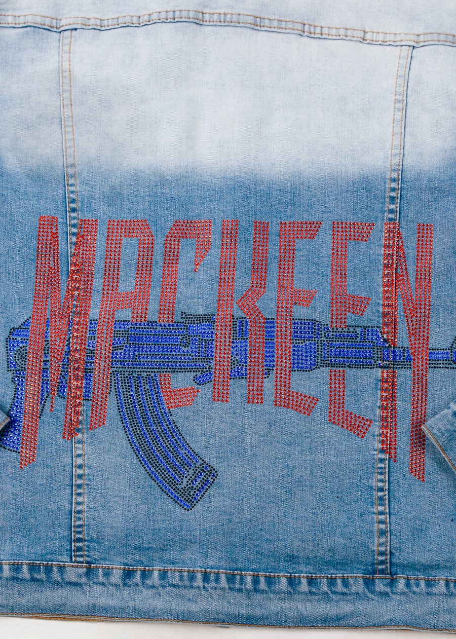 MACKEEN GUNNER CRYSTAL DENIM JACKET LIGHT