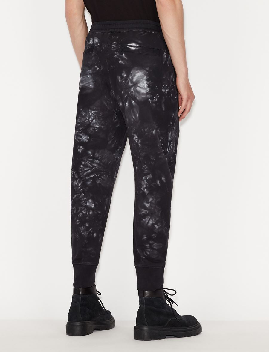 armani exchange TIE DYE COTTON JERSEY FLEECE SWEATPANTS