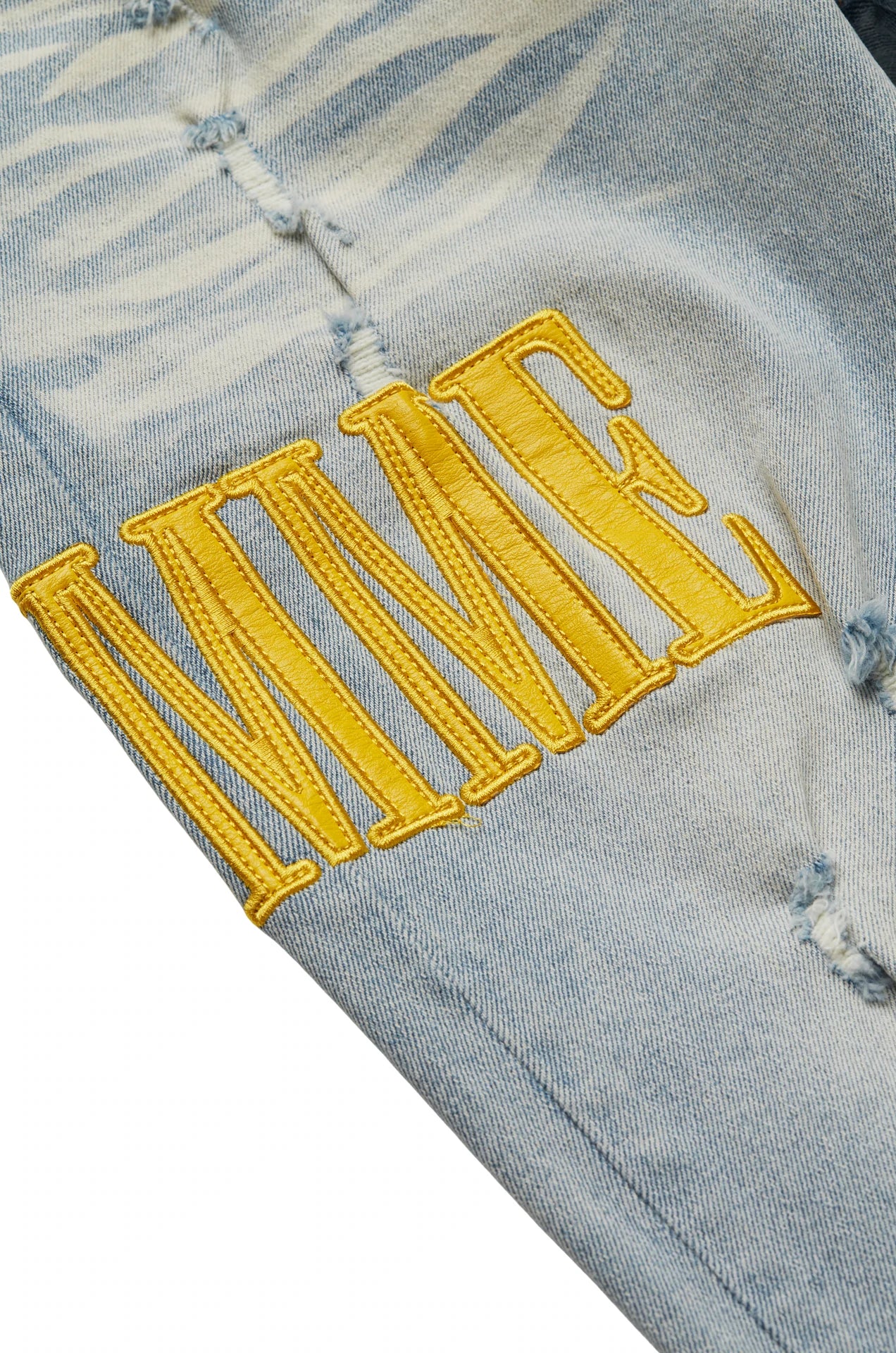 HOMME FEMME LETTERMAN DENIM BLUE WITH YELLOW