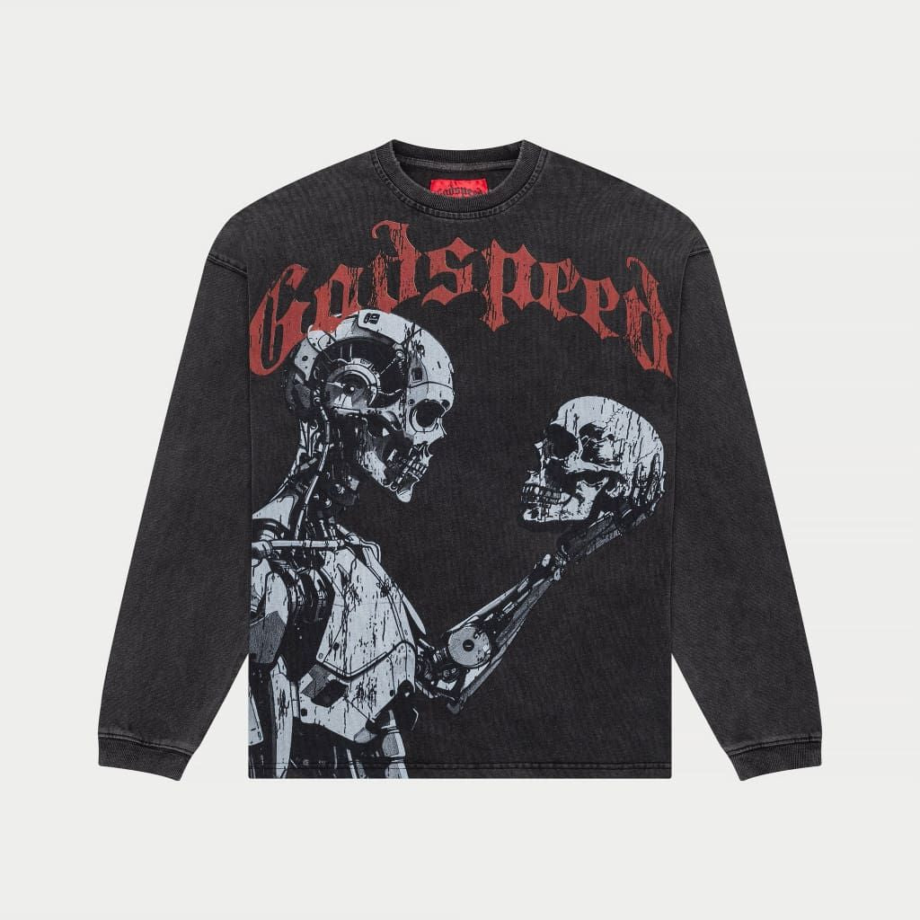 Godspeed Mankind vs Ai Long Sleeve (Grey Wash)