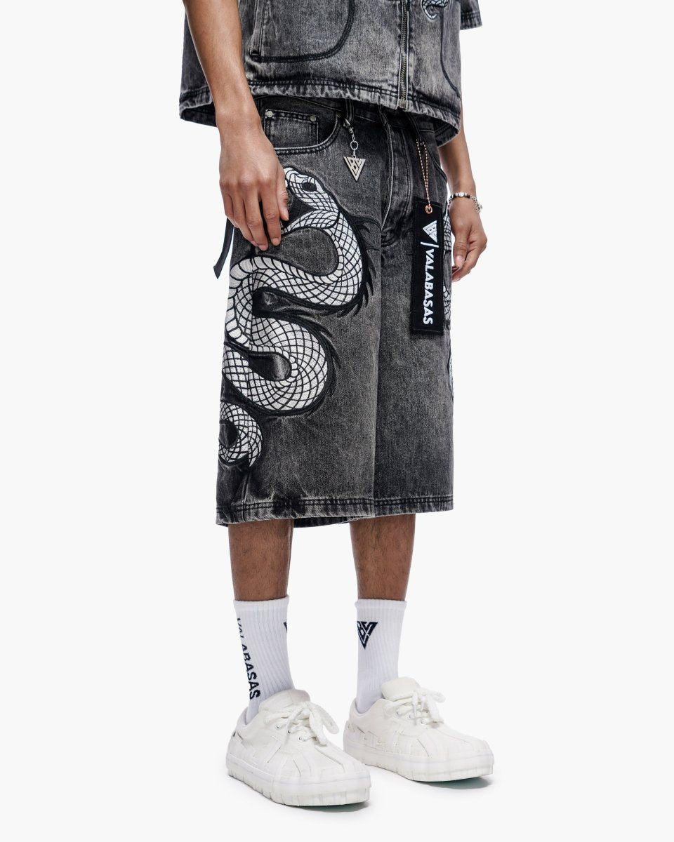 Valabasas GLACIER COIL BAGGY JORTS GREY WASH