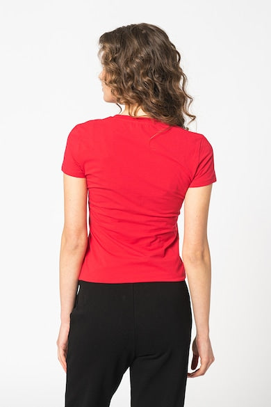 Armani Exchange women red black rhinestones tshirt