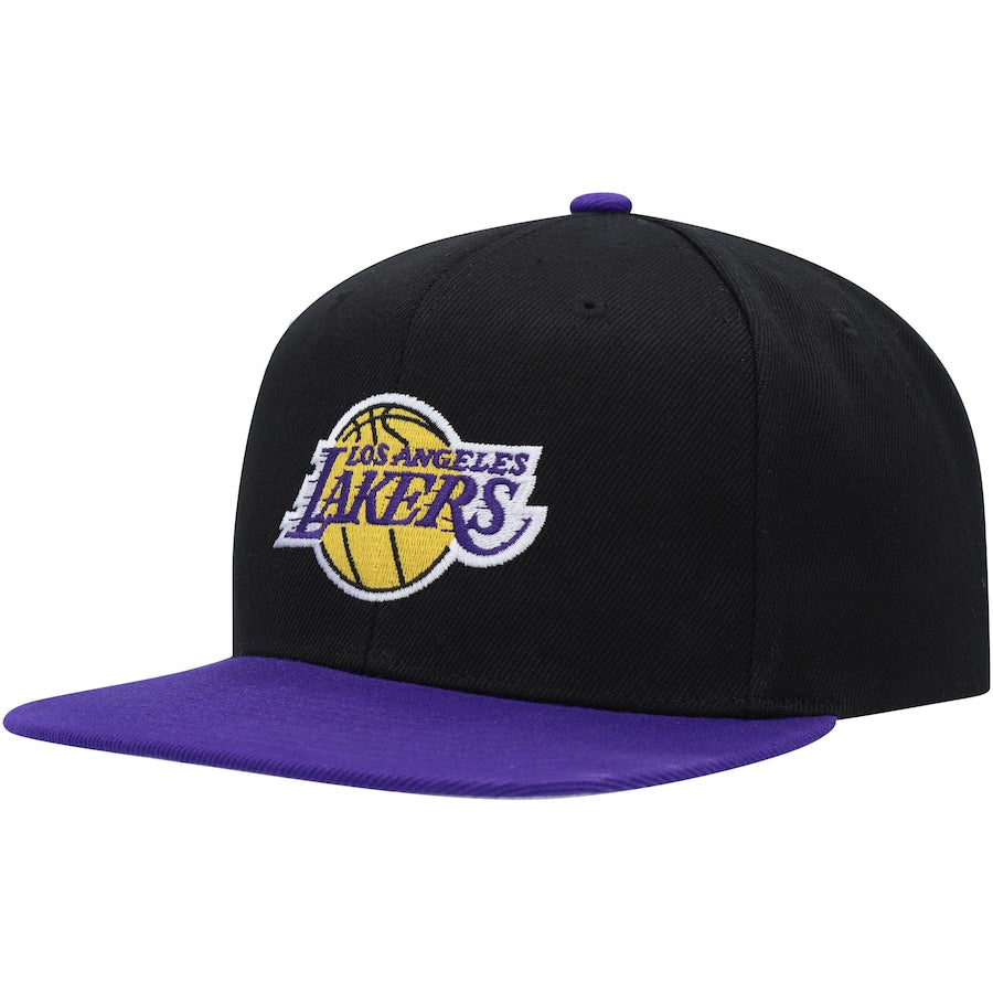 Men's Los Angeles Lakers Mitchell & Ness Black/Purple Side Core 2.0 Snapback Hat