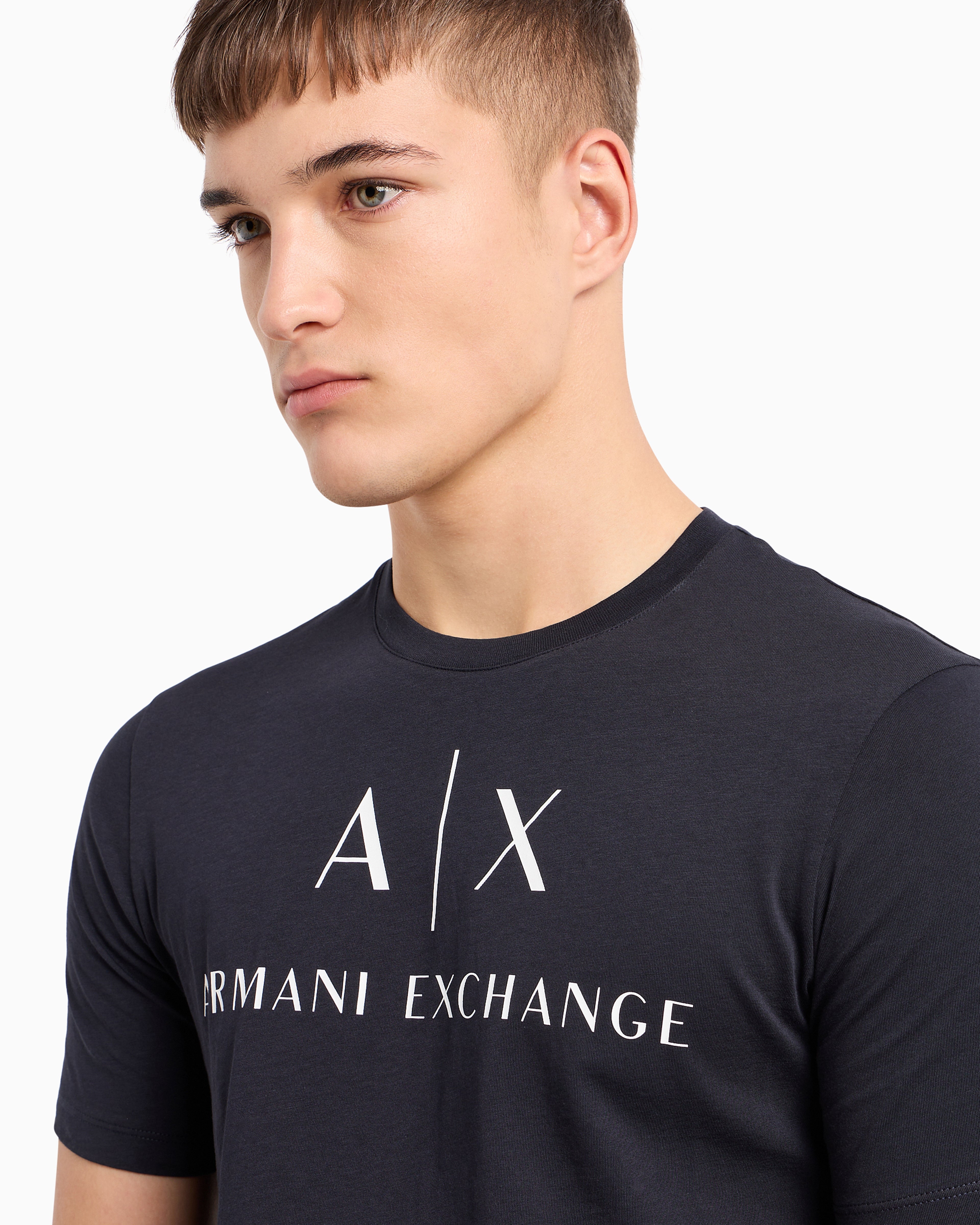 Armani Exchange navy Slim Fit Icon Logo Tshirt