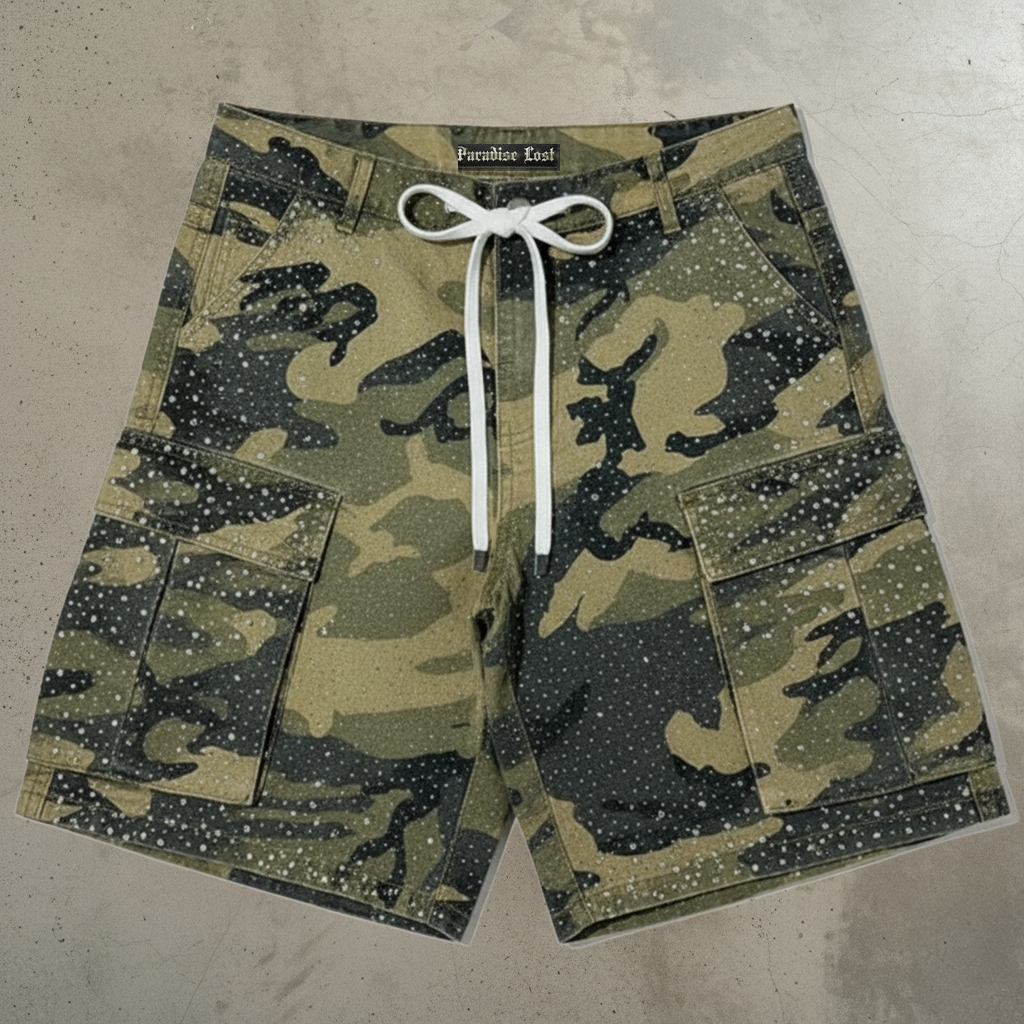 paradise lost camo diamond jorts (pl0)