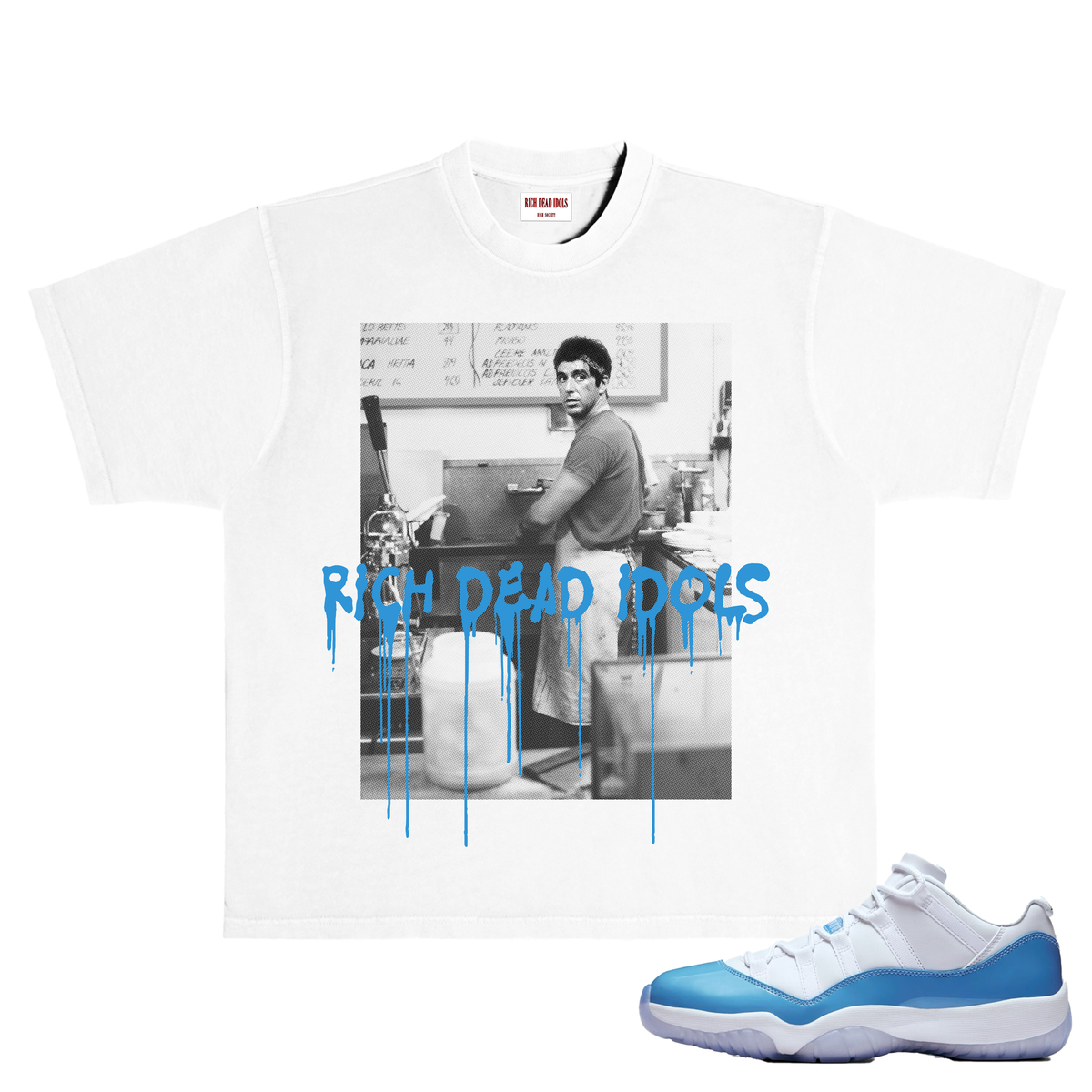 RICH IDOLS “DON’T FORGET” WHITE/BLUE TEE