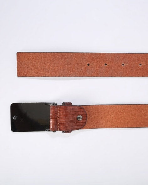 ARMANI EXCHANGE
Croc-Embossed Brown Leather Belt