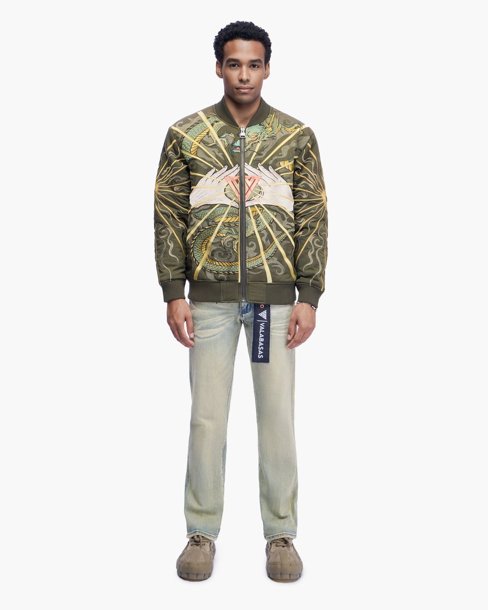 Valabasas Po Black Dragon Bomber Jacket (Po-Olive)