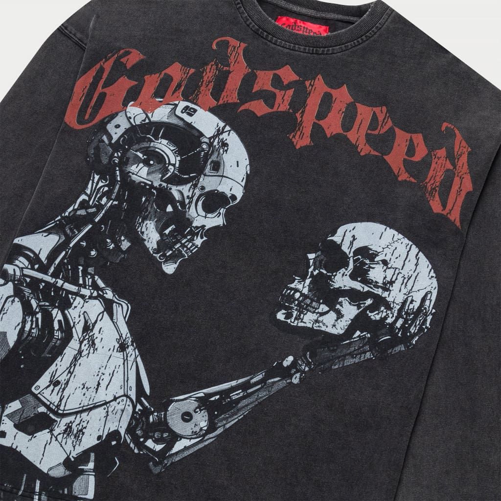 Godspeed Mankind vs Ai Long Sleeve (Grey Wash)