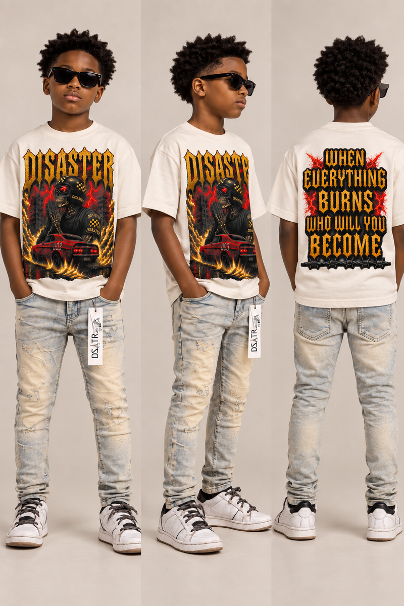 Dstrkt Kids Tee Burnout Ivory