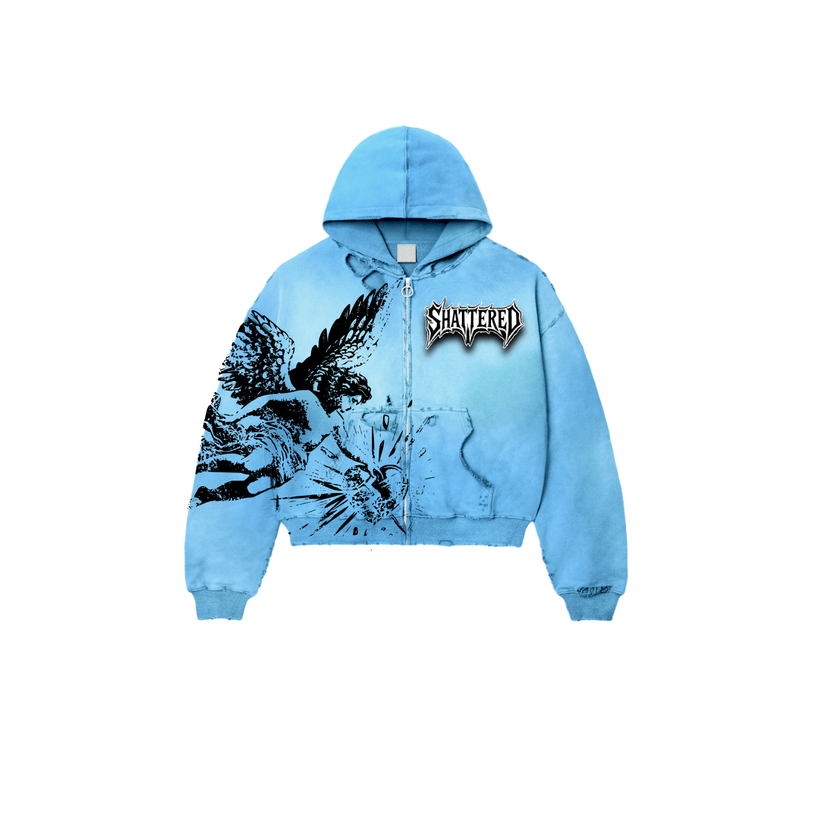 Shattered Hearts Catching Feelings Hoodie – Baby Blue