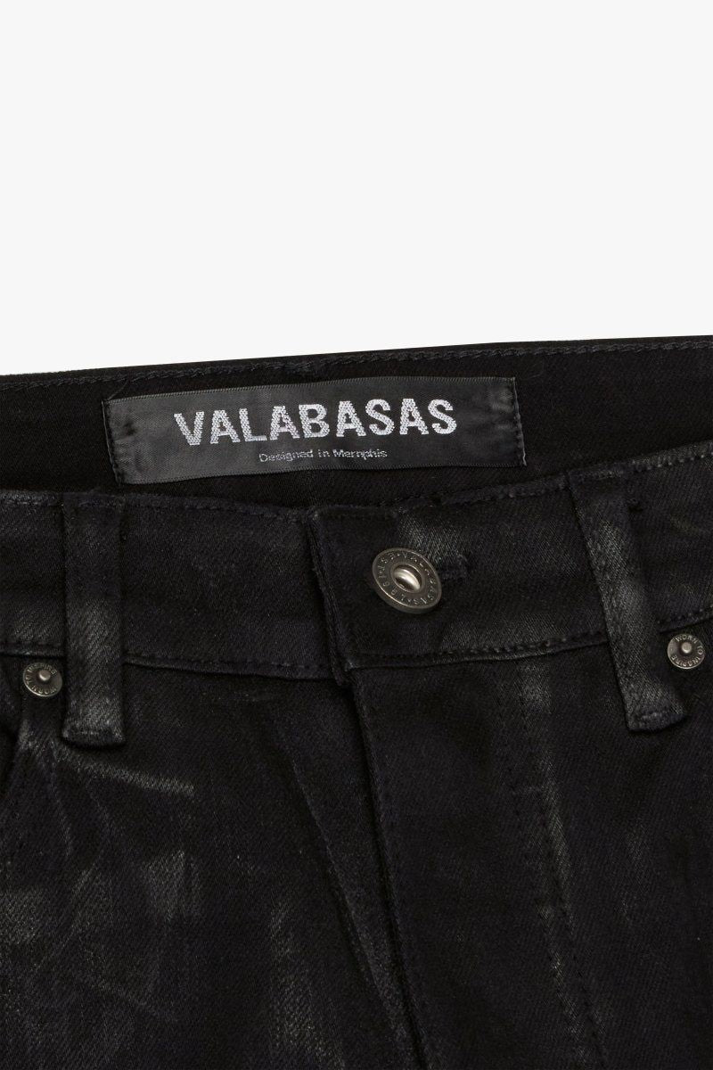 Valabasas Mr. flex black waxed skinny jeans