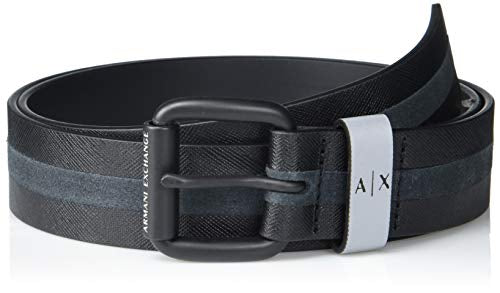 Armani Exchange Navy Leather Belt