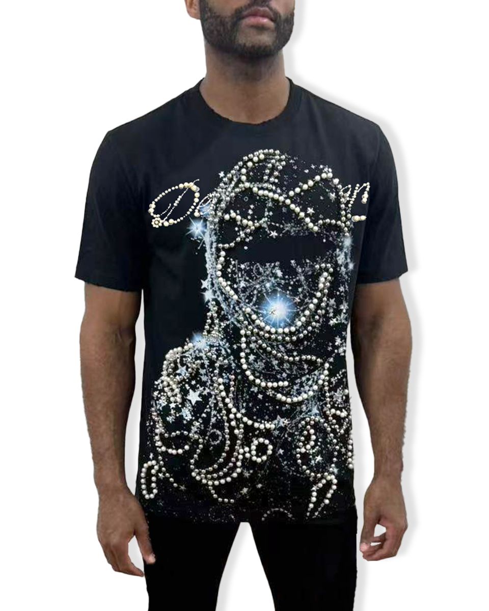 PREME “WEB” CROPPED STONES BLACK TEE