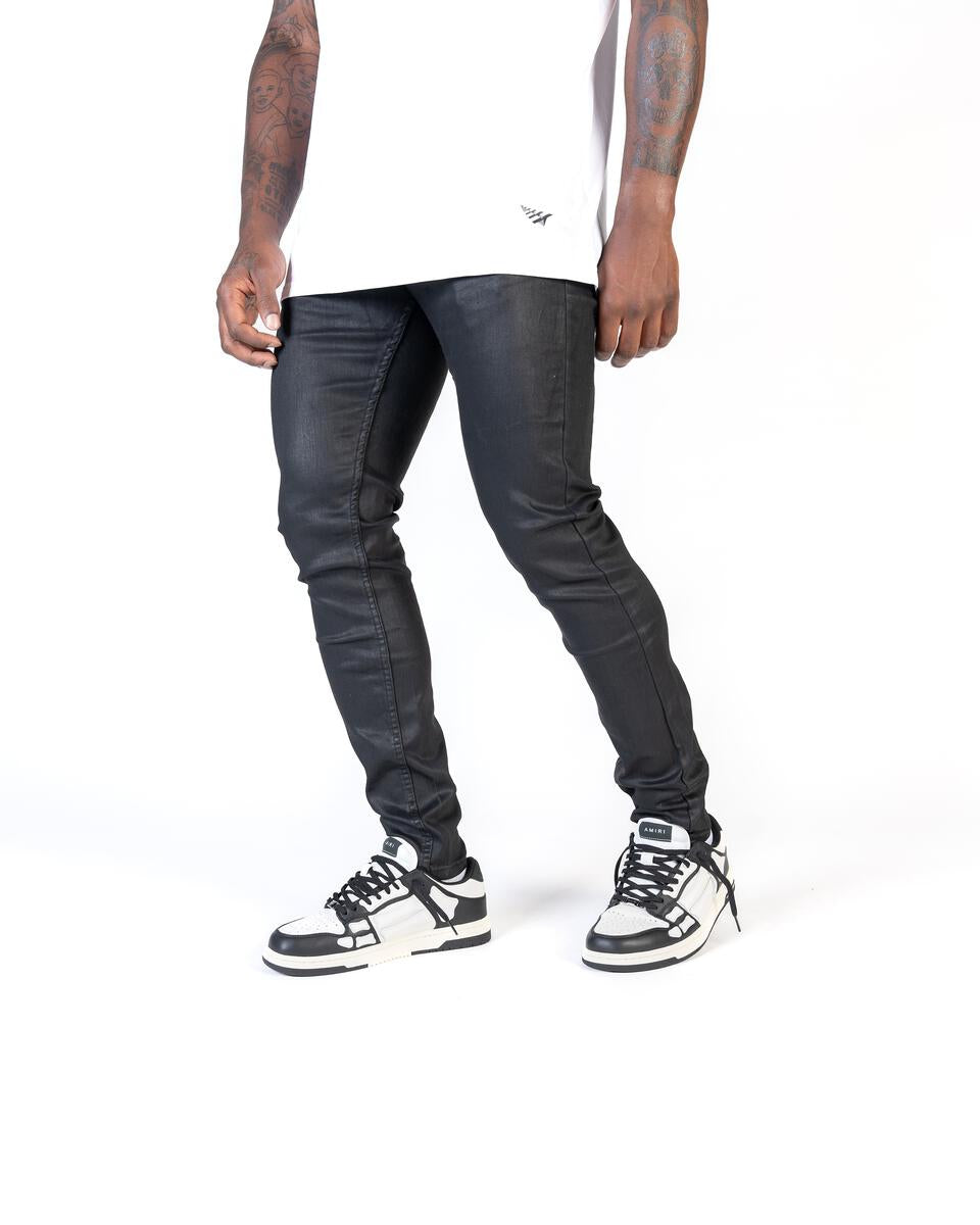 RELAPSE JEANS NO MORE 105 SKINNY DENIM BLACK WAX