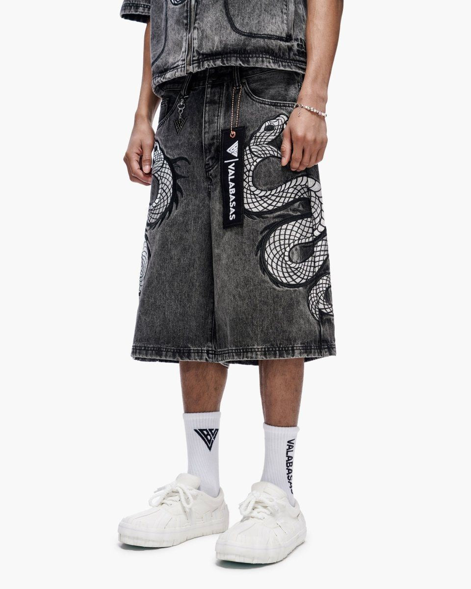 Valabasas GLACIER COIL BAGGY JORTS GREY WASH