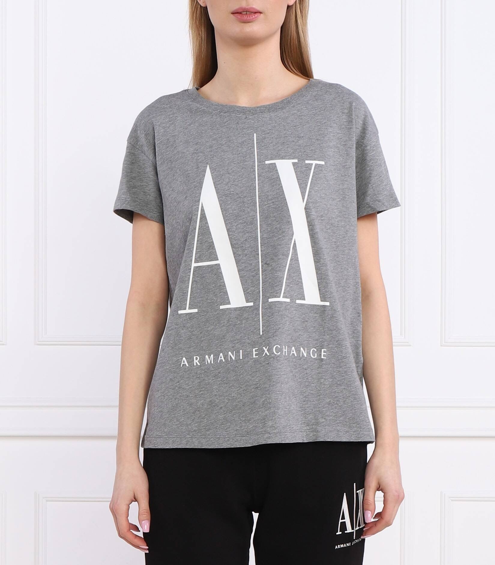 Armani Exchange Women Heather Grey Tshirt